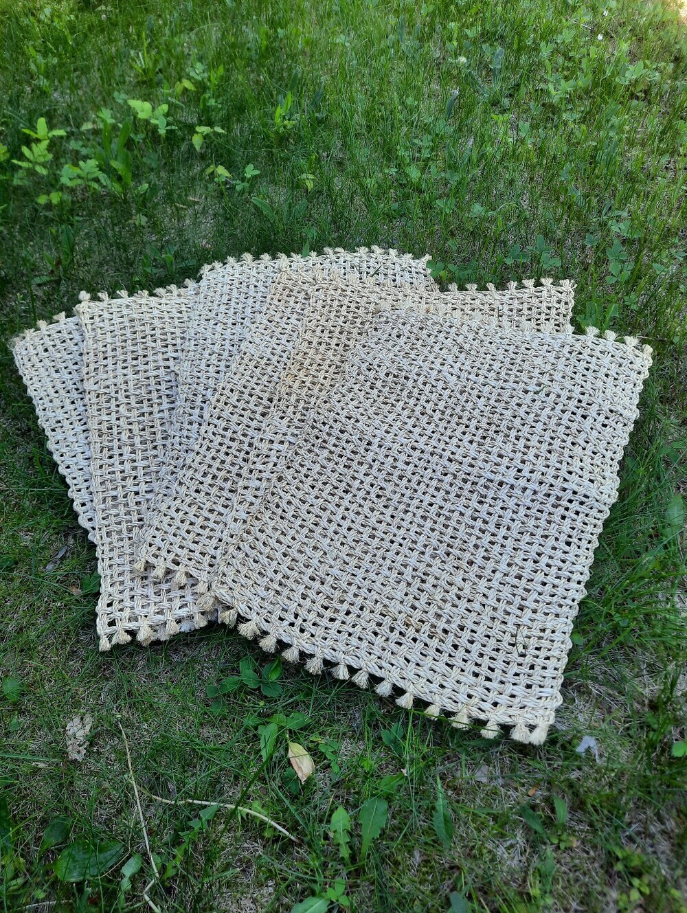 6 Jute Woven Placemats Boho Natural Material Neutral Table Setting